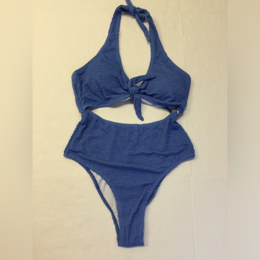 Women High Waisted Bikini‎ Sets for Women Tummy Control 1 Piece Blue Swimsuit XL